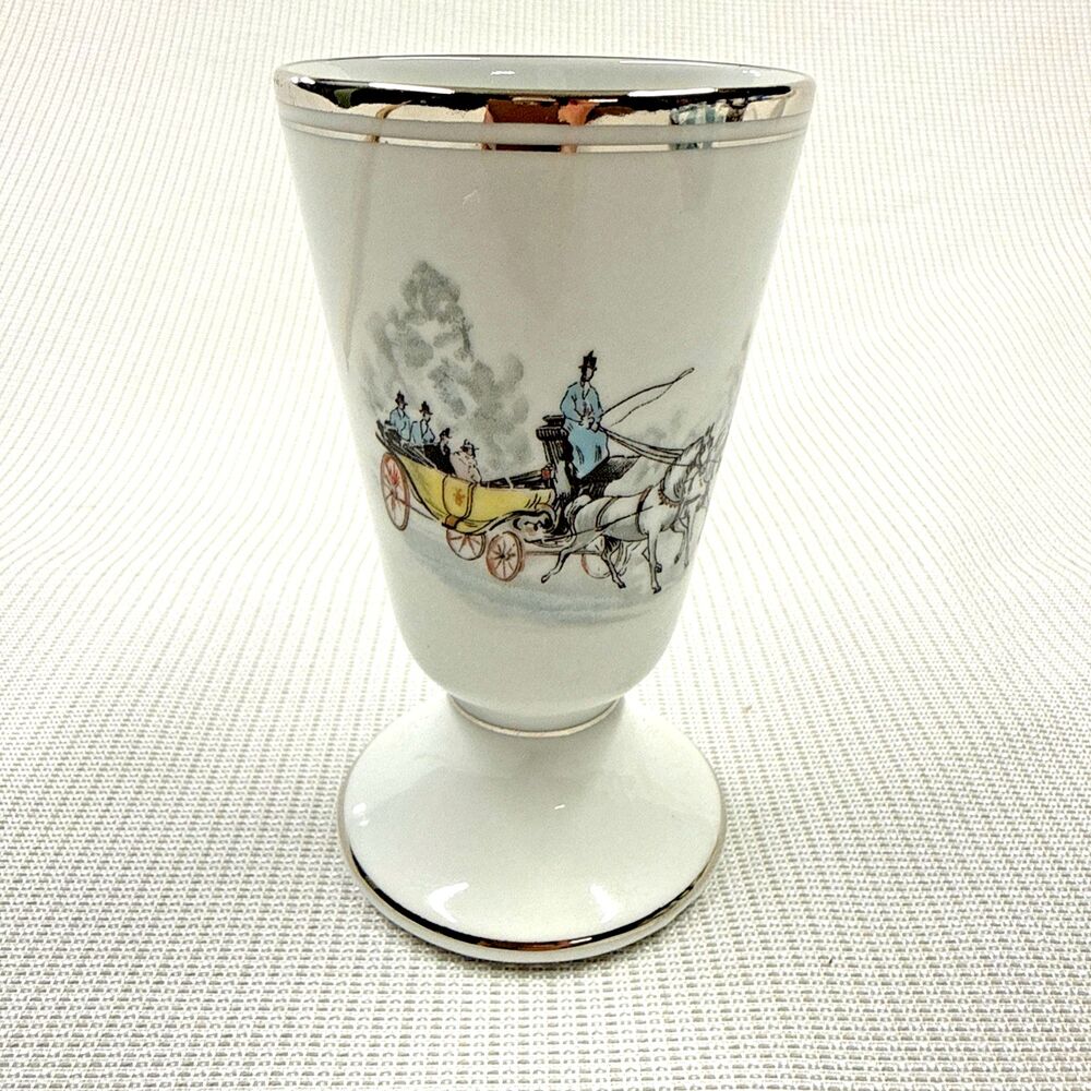 Vintage Genuine Limoges France Porcelain Mazagran Metallic Silver Rim - "Robert"